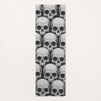 Gray Skull Pattern – Minimal Gothic Design Yogamat