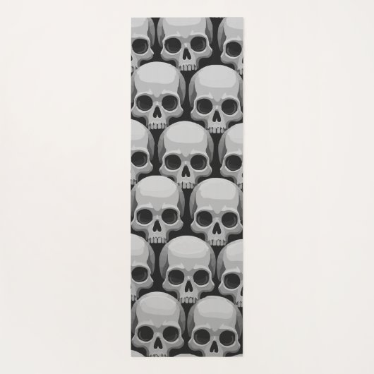 Gray Skull Pattern – Minimal Gothic Design Yogamat (Achterkant)