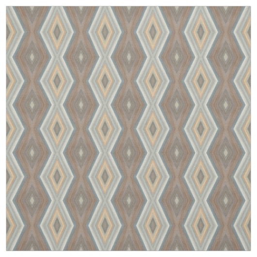 Gray Slate Blue Beige Brown Funky Argyle Pattern Stof (Swatch)