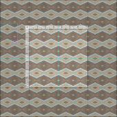 Gray Slate Blue Beige Brown Funky Argyle Pattern Stof (Delen)