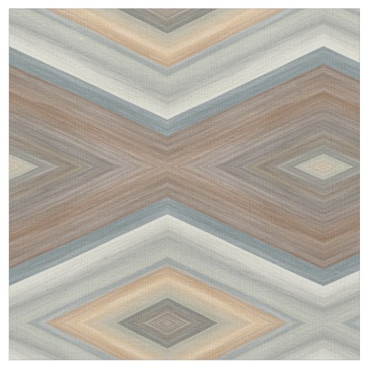 Gray Slate Blue Beige Brown Funky Argyle Pattern Stof (Close Up)