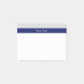 Gray SLg Chevron Navy Naam Monogram Post-it® Notes (Voorkant)