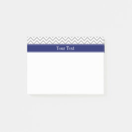 Gray SLg Chevron Navy Naam Monogram Post-it® Notes