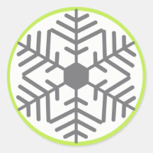 Gray Snowflake Holiday Sticker