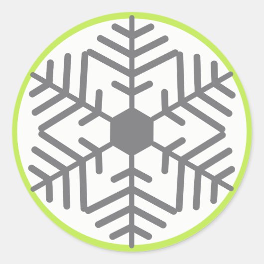 Gray Snowflake Holiday Sticker (Voorkant)