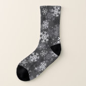 Gray Snowflake Print Socks Sokken (Links - buitenkant)