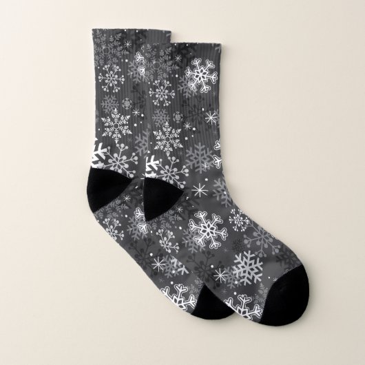 Gray Snowflake Print Socks Sokken (Paar)