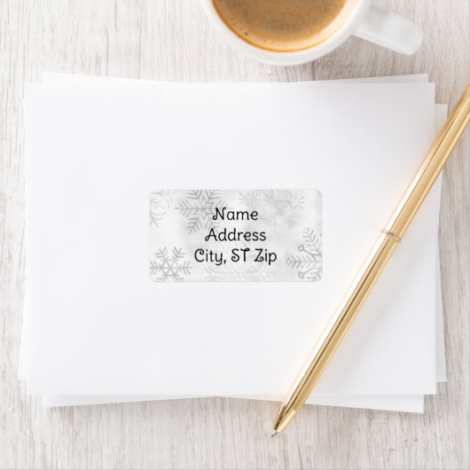 Gray Snowflakes Return Address Labels (Insitu)