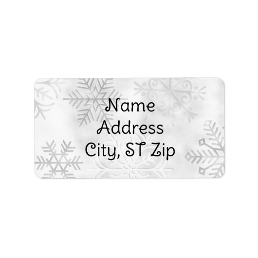 Gray Snowflakes Return Address Labels (Voorkant)