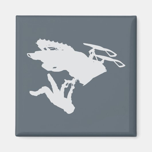 Gray Snowmobiler Magneet (Voorkant)