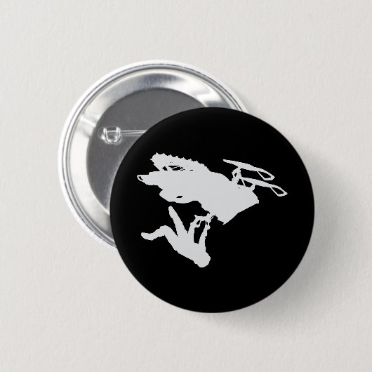 Gray Snowmobiler Ronde Button 5,7 Cm (Voorkant /achterkant)
