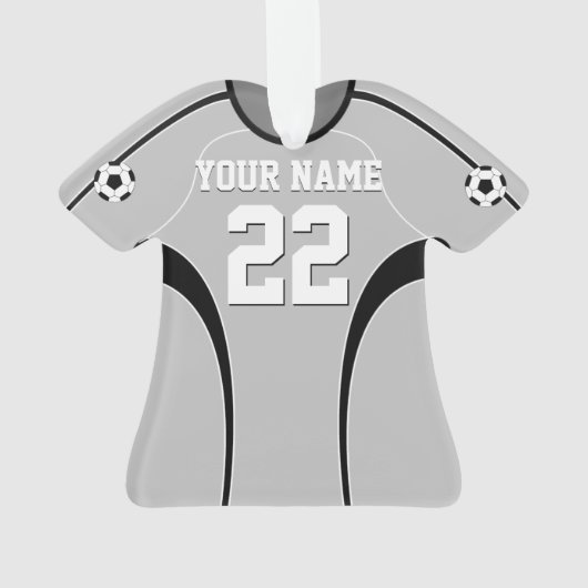 Gray Soccer Jersey Ornament (achterkant)