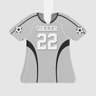 Gray Soccer Jersey Ornament