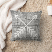Gray Southwest Tribal Pattern Sierkussen (Deken)