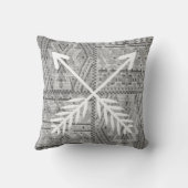 Gray Southwest Tribal Pattern Sierkussen (Achterkant)