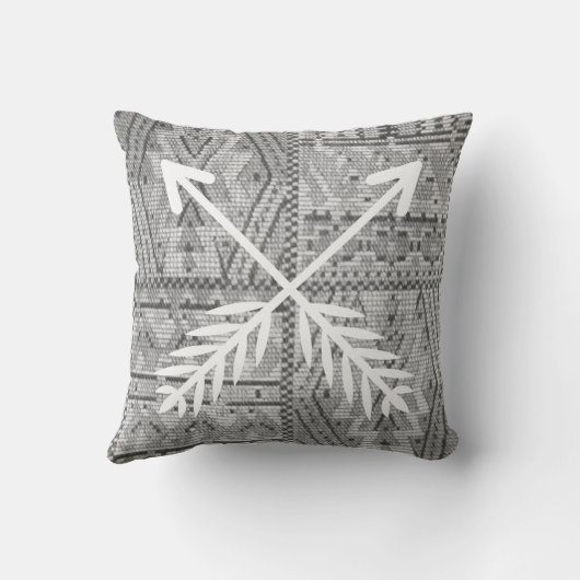Gray Southwest Tribal Pattern Sierkussen (Achterkant)