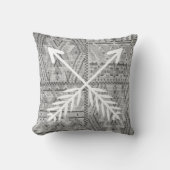 Gray Southwest Tribal Pattern Sierkussen (Voorkant)