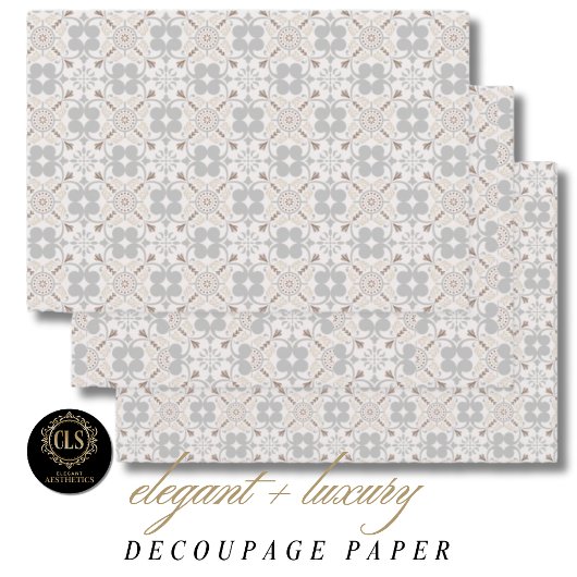 Gray Spanish Tile Pattern Inpakpapier Vel
