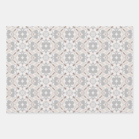 Gray Spanish Tile Pattern Inpakpapier Vel (Voorkant 2)