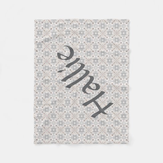 Gray Spanish Tile Personalized Dog Blanket  Fleece Deken (Voorkant)