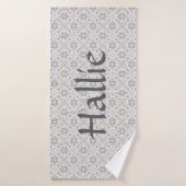 Gray Spanish Tile Personalized Dog Towel Badhanddoek (Badhanddoek)