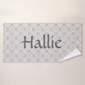 Gray Spanish Tile Personalized Dog Towel Badhanddoek (Badhanddoek)