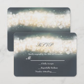 Gray Sparkle Light Blast Weddenschap RSVP-kaart RSVP Kaartje (Voorkant / Achterkant)