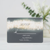 Gray Sparkle Light Blast Weddenschap RSVP-kaart RSVP Kaartje (Staand voorkant)