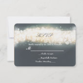 Gray Sparkle Light Blast Weddenschap RSVP-kaart RSVP Kaartje (Voorkant)