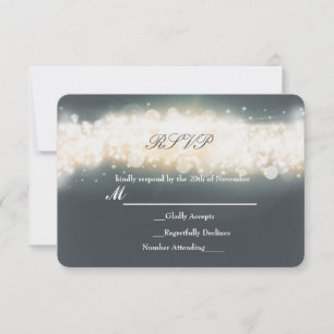 Gray Sparkle Light Blast Weddenschap RSVP-kaart RSVP Kaartje