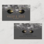 Gray Sparkle Lights Makeup Eyelashes Visitekaartje (Voorkant / Achterkant)