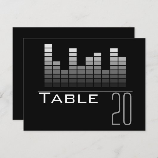 Gray Spectrum Analyzer Table Number Briefkaart (Voorkant / Achterkant)