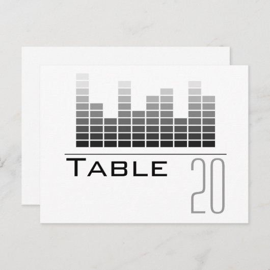 Gray Spectrum Analyzer Table Number Briefkaart (Voorkant / Achterkant)