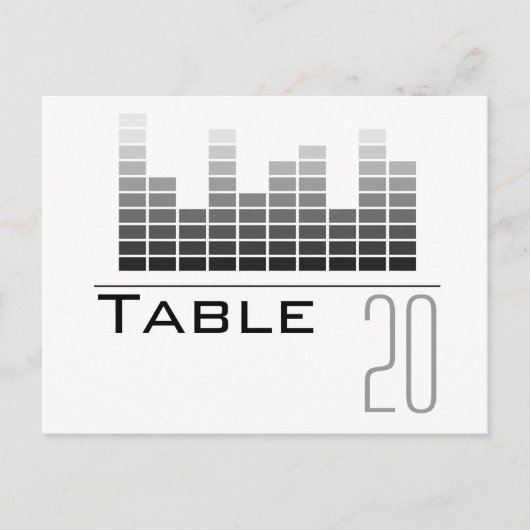 Gray Spectrum Analyzer Table Number Briefkaart (Voorkant)