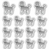 Gray Speelgoed Poodle Cute Cartoon Dogs Sticker (Voorkant)