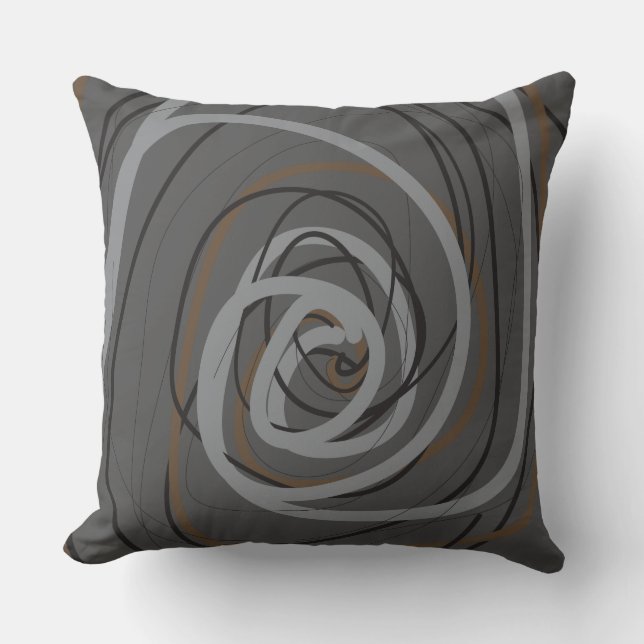 GRAY SPIRAL BLACK DESIGN Retro Sierkussen (Voorkant)