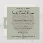 GRAY SPOON FORK COOKING CLASS INVITE SJABLOON KAART (Voorkant / Achterkant)