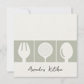 GRAY SPOON FORK COOKING CLASS INVITE SJABLOON KAART (Achterkant)