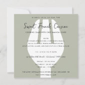 GRAY SPOON FORK COOKING CLASS INVITE SJABLOON KAART (Voorkant)