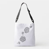 Gray Spring Flowers Cross Body Canvas tas (Achterkant)