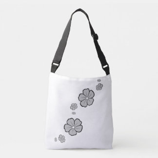 Gray Spring Flowers Cross Body Canvas tas