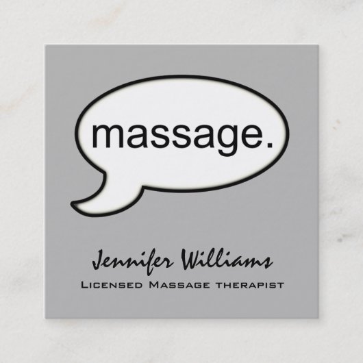 Gray Square Massage Therapist Appointment Card Afsprakenkaartje (Voorkant)
