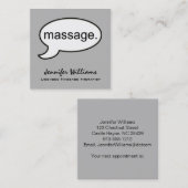 Gray Square Massage Therapist Appointment Card Afsprakenkaartje (Voorkant / Achterkant)