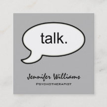 Gray Square Talk Psychotherapeut Appointment Card