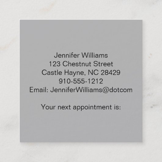 Gray Square Talk Psychotherapeut Appointment Card Afsprakenkaartje (Achterkant)