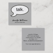 Gray Square Talk Psychotherapeut Appointment Card Afsprakenkaartje (Voorkant / Achterkant)