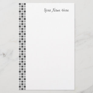 Gray Squares Patroon Briefpapier