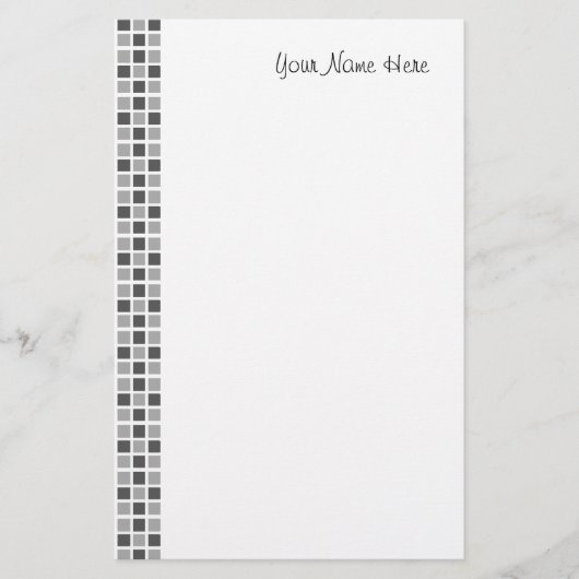 Gray Squares Patroon Briefpapier (Voorkant)