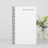 Gray Squares Patroon Briefpapier (Staand voorkant)