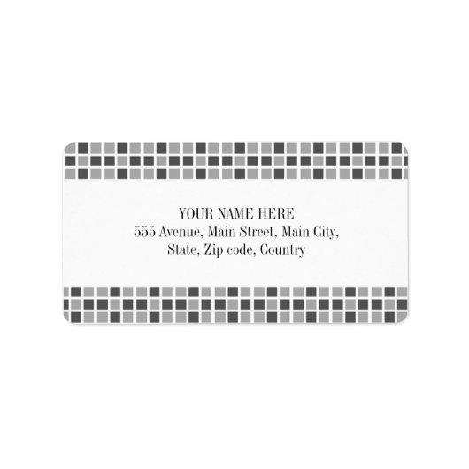 Gray Squares Patroon Etiket (Voorkant)